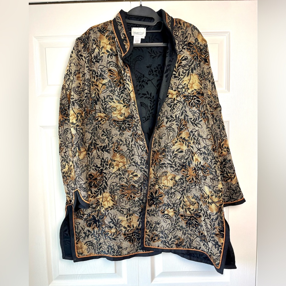 Coldwater Creek Reversible long jacket. EUC Size PXL